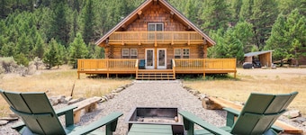 Riverfront Montana Log Cabin w/ Mountain Views!