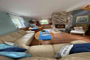 TV, fireplace, ping pong