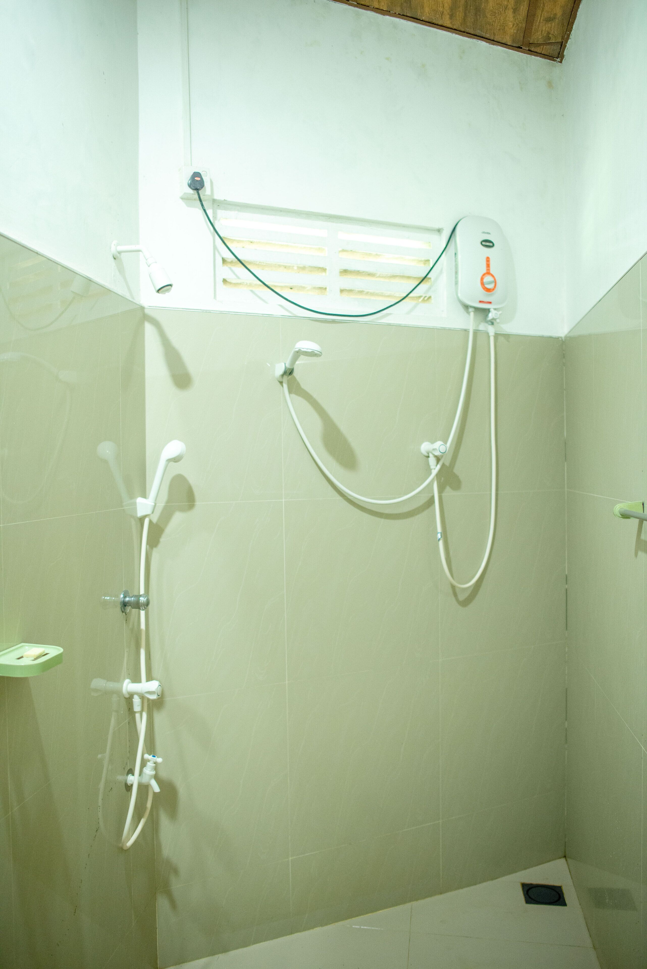 Shower, soap, toilet paper