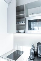 Mini-fridge, microwave, stovetop, dishwasher