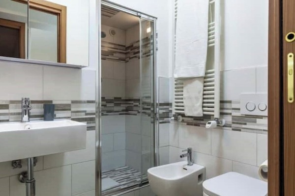 Dusche, Haartrockner, Bidet, Handtücher