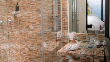 Luxury Suite, Mountain View | Bathroom | Towels, soap, shampoo, toilet paper