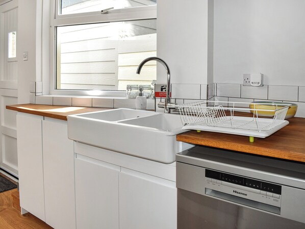 Dishwasher, high chair, cookware/dishes/utensils
