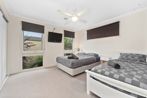 3 bedrooms, iron/ironing board, travel cot, WiFi