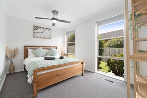 3 bedrooms, iron/ironing board, travel cot, WiFi