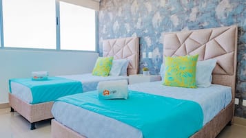 Apartemen Basic | 2 kamar tidur, seprai katun Mesir, seprai premium, dan meja kerja