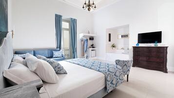 Premium bedding, down duvets, Select Comfort beds, free minibar