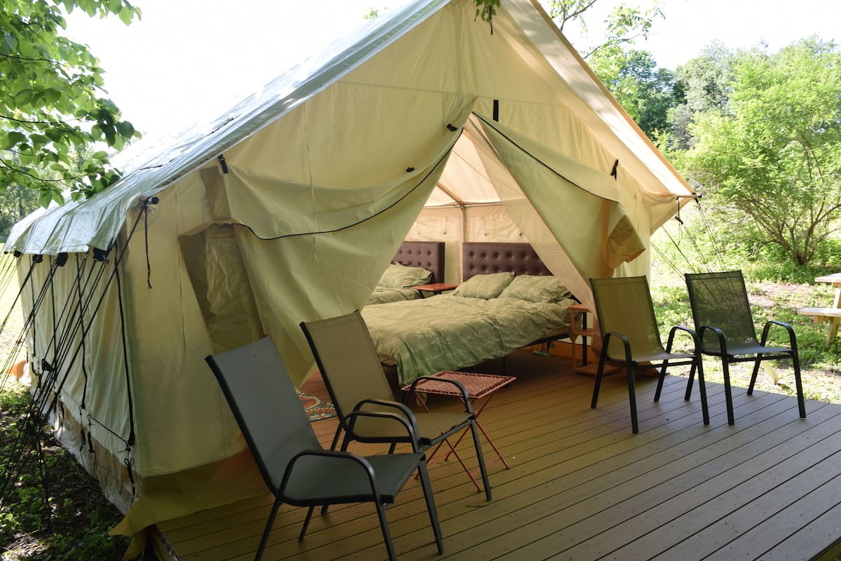 Luxury Tent, 2 Queen Beds | Down comforters, individually decorated, individually furnished