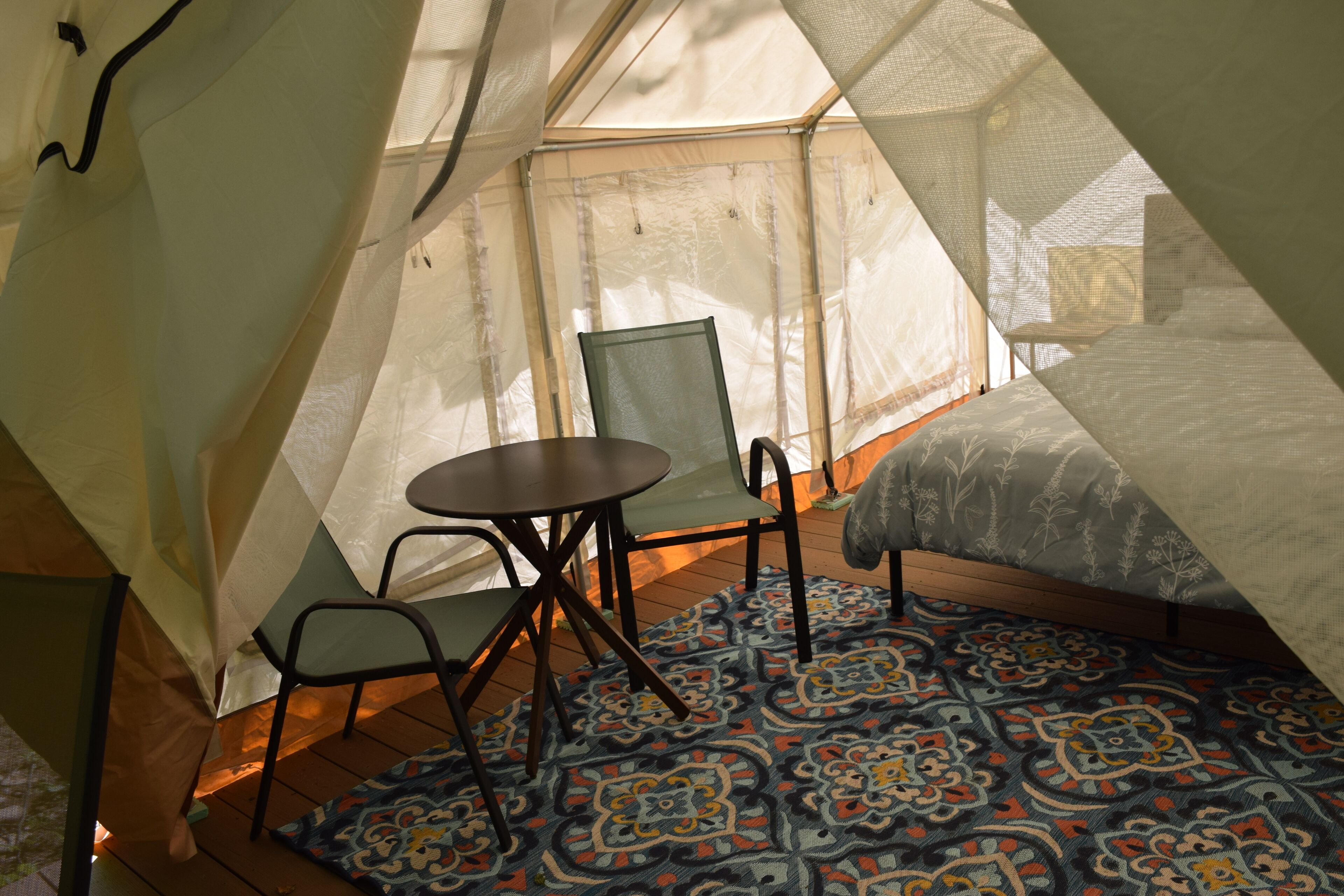 Luxury Tent | Down comforters, individually decorated, individually furnished