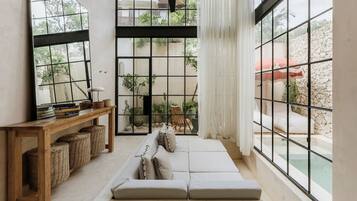 1 bedroom, desk, iron/ironing board, travel crib