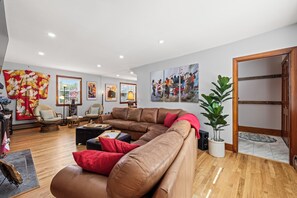 Smart TV, DVD player, ping pong, books