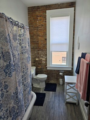 Towels, soap, shampoo, toilet paper