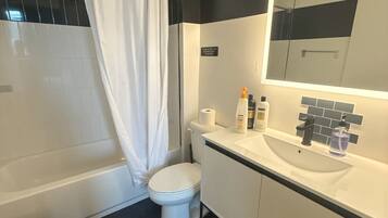 Secador de pelo, toallas