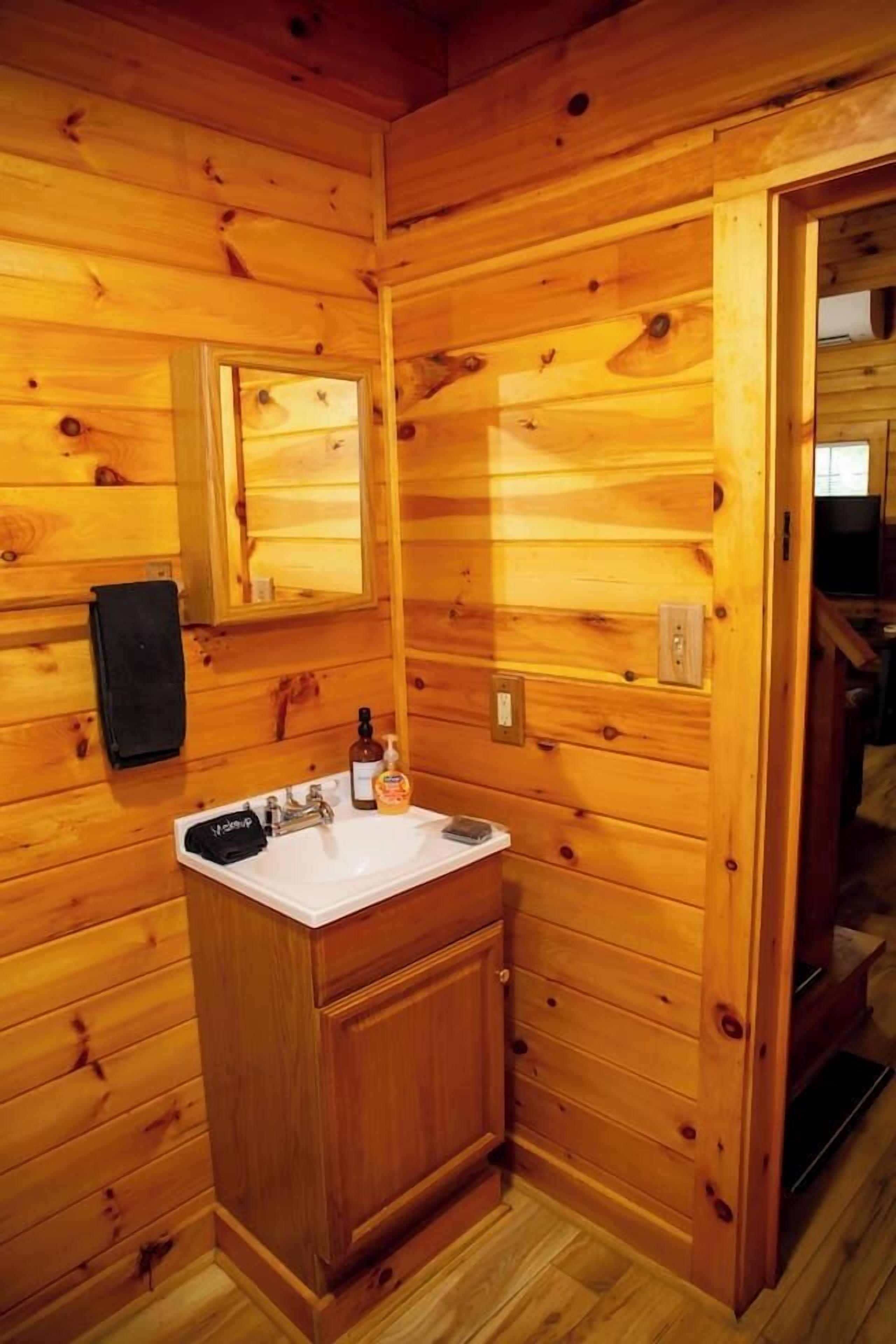 Vanity with some space for your personal items.