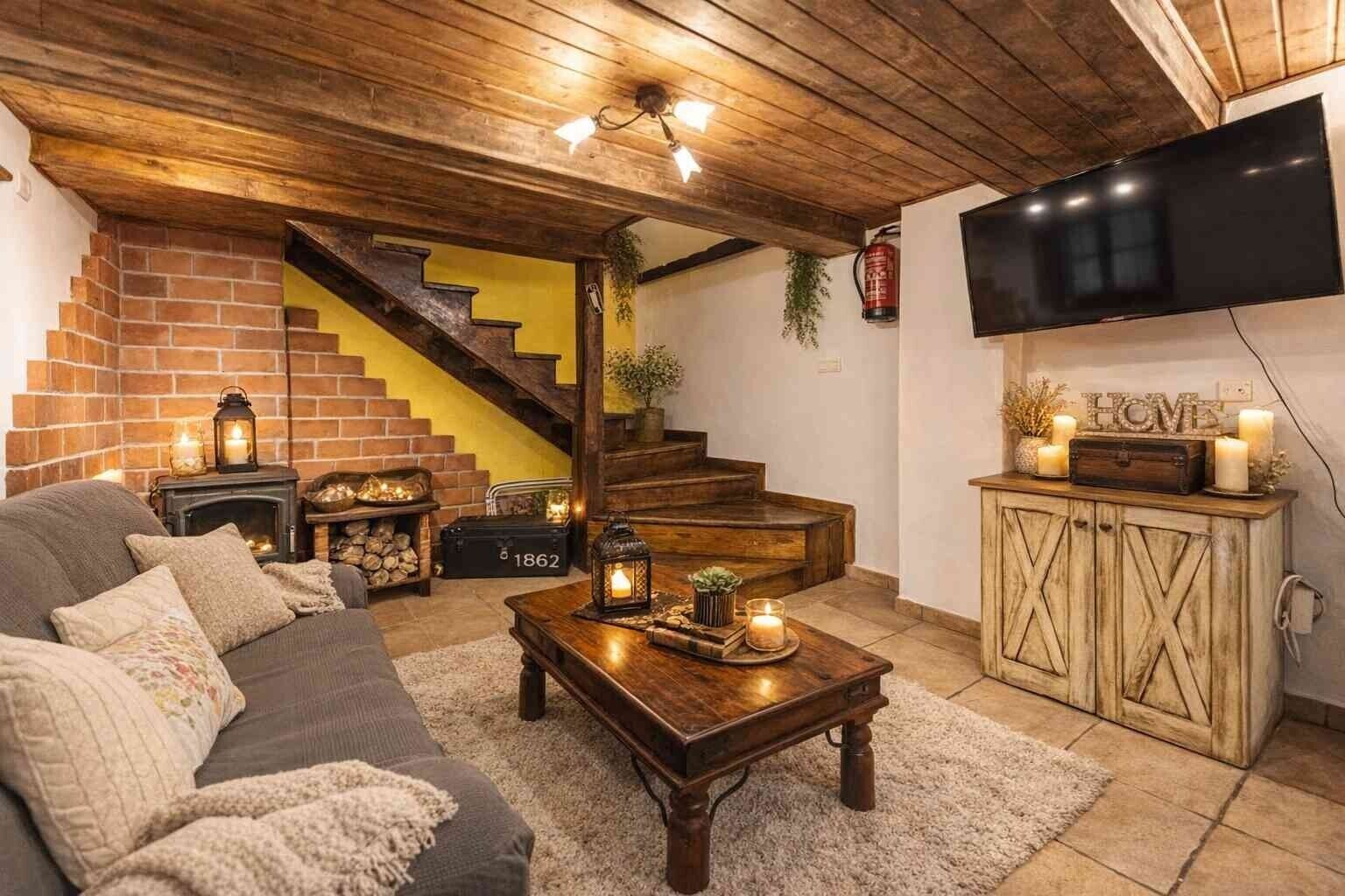 Télévision, cheminée