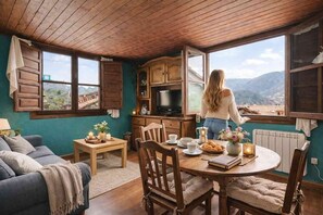 TV, fireplace, ping pong - Montegrande Apartment Surrounded by Mountains with Shared Terrace and Wi-Fi (La Villa de Sub)