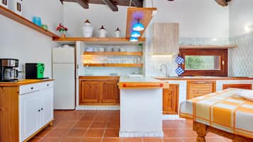 Frigorifero, microonde, forno, piano cottura