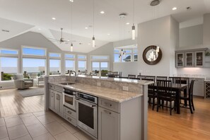 Fridge, microwave, oven, stovetop - Who's On First: Oceanfront, Pool, Theater, Elevator (Southern Shores)