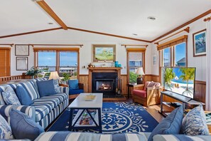 TV, fireplace - 7139 Kessing's Down Home * 3 Min Walk to Beach (Nags Head)