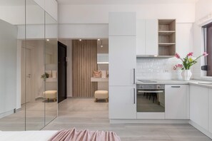 Studio Luxe, 1 grand lit, non-fumeur, cuisine | Coin séjour