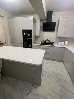 Fridge, microwave, dishwasher, electric kettle