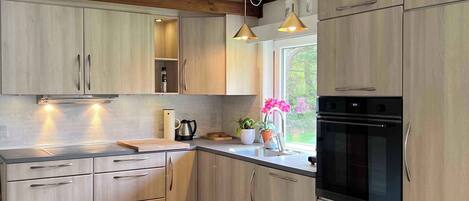 Fridge, oven, dishwasher, highchair