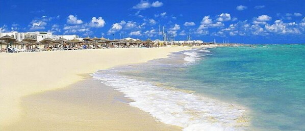 On the beach, beach bar