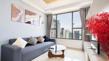 Family Apartment, River View | Living area | Flat-screen TV, Netflix, streaming services