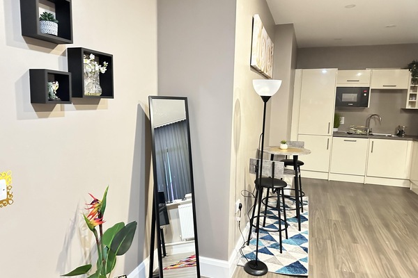 Apartment | Private kitchen | Fridge, microwave, oven, stovetop