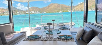 Unusual night in catamaran with dinner