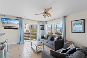 Signature Condo, 2 Bedrooms, Pool Access, City View | Living room | 48-inch Smart TV with digital channels - Gulf View 23 (Gulf Shores)