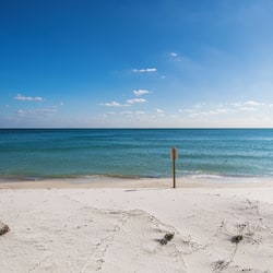 On the beach, white sand