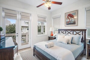 2nd Bedroom - Queen bed w/luxury bedding and natural sunshine - Perfect Day - LSV, Bikes & Steps to Pool (Watersound)
