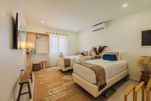 4 slaapkamers, een kluis op de kamer, een bureau