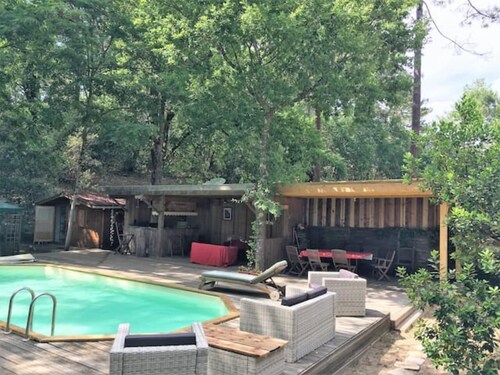Chalet 'Cap Ferret Villa Grand Bois' avec piscine privée, terrasse privée et jardin privé