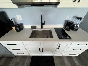 Fridge, microwave, oven, stovetop - Seaz The Dayz in a Newly Renovated Oceanfront Studio
POOL/ OCEAN ACCESS OPEN (Daytona Beach)
