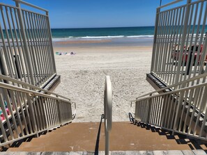 On the beach, sun-loungers, beach towels - Seaz The Dayz in a Newly Renovated Oceanfront Studio
POOL/ OCEAN ACCESS OPEN (Daytona Beach)