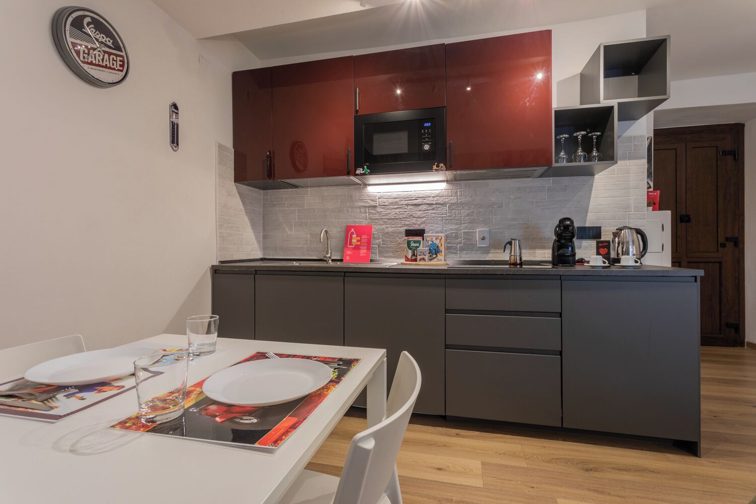 Espresso maker, electric kettle, toaster, high chair