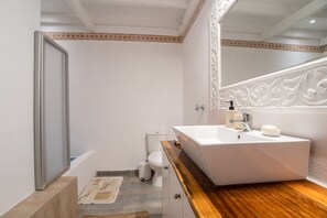 Shower, hair dryer, towels - Apartment 'Maggano Paros 2' with Private Terrace, Wi-Fi and Air Conditioning (Angairiá)