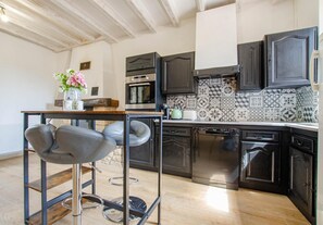 Microwave, oven, dishwasher, high chair