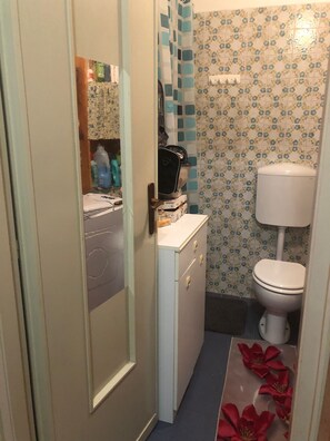 Suihku, hiustenkuivaaja, pyyhkeet