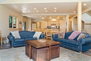 Een televisie, een open haard, videogames en boeken