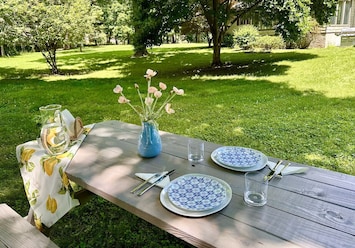 Enjoy a romantic picnic in the back garden