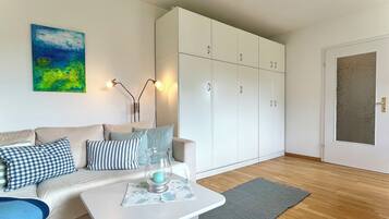 TV, DVD player, books