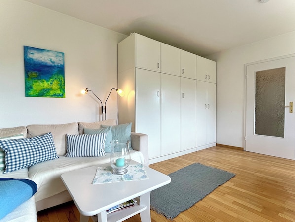 Fernseher, DVD-Player, Bücher