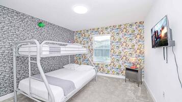 4 bedrooms, iron/ironing board, travel crib, WiFi