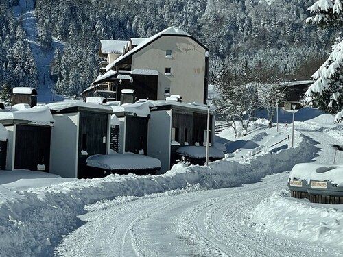 Studio 35m² pour 5 pers. avec balcon, centre station, proche commerces et pistes, animaux acceptés.