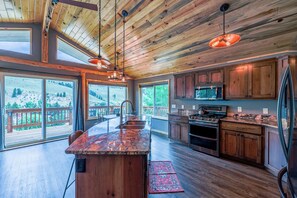 Fridge, microwave, oven, stovetop - Newly Remodeled | Stunning Views | Deck | Walk to Downtown Creede (Creede)