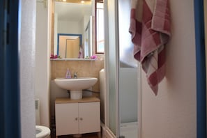 Hair dryer, soap, toilet paper
