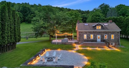 Stone Cottage w/ Horses, Pond, Peloton & Hot Tub